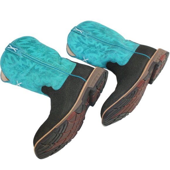 Twisted X Charcoal Suede Turquoise Alloy Safety Toe Working Boot Size 8.5 - Picture 7 of 11
